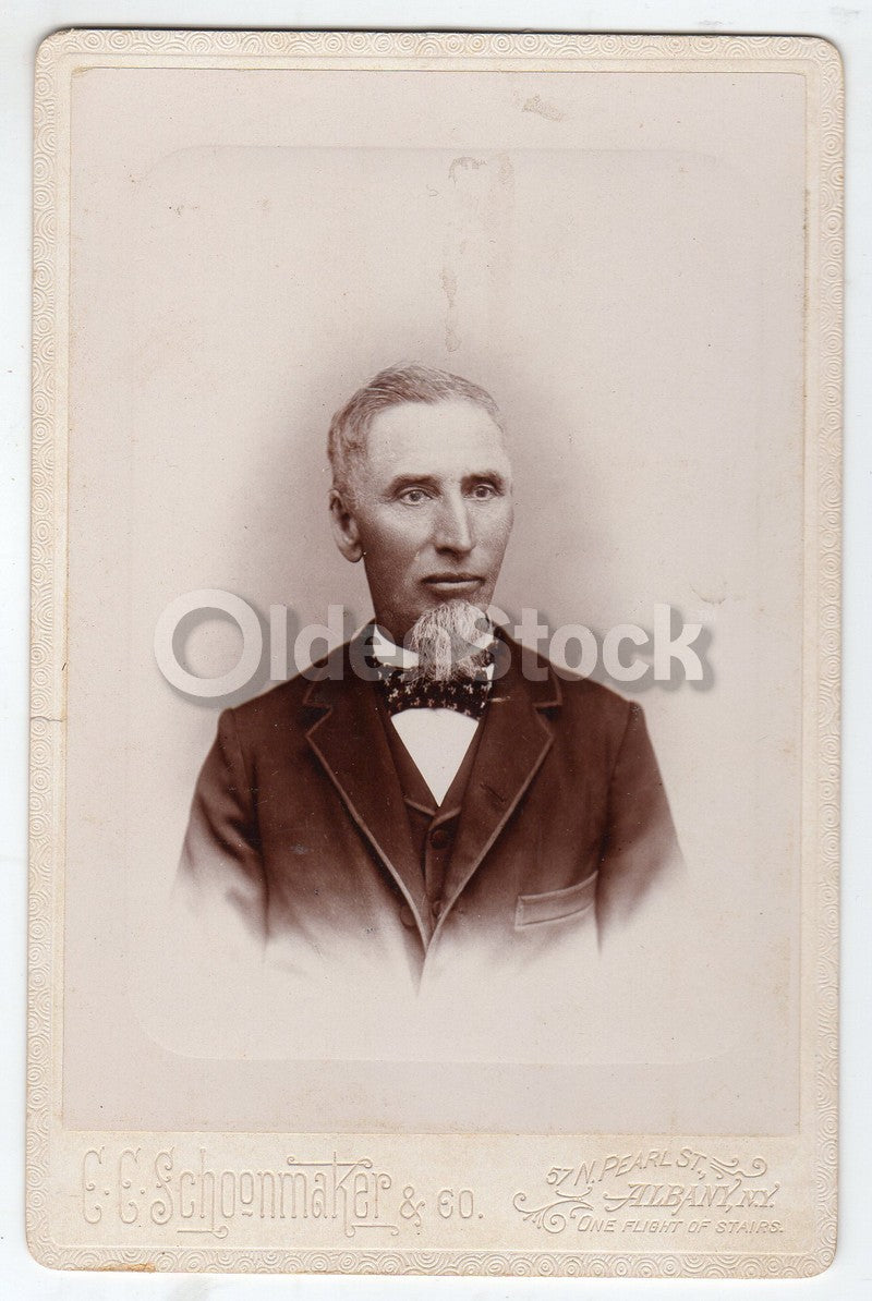 Uncle Sam Look-a-like Patriotic Goatee Albany NY Antique Victorian Cabinet Card Photo