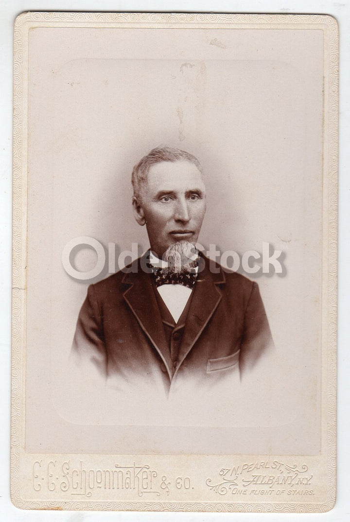 Uncle Sam Look-a-like Patriotic Goatee Albany NY Antique Victorian Cabinet Card Photo