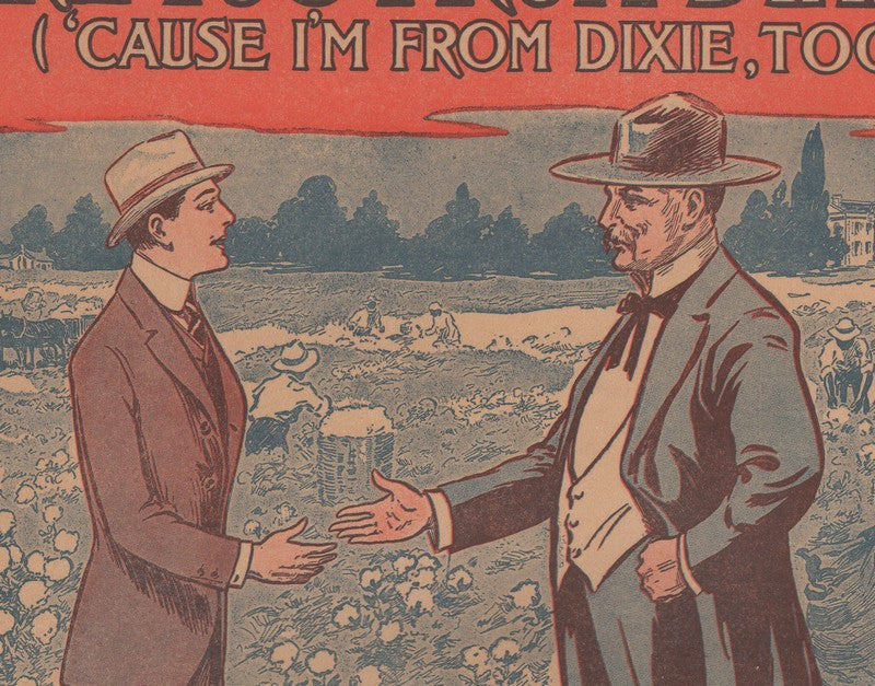 Are You From Dixie? Antique Graphic Art Sheet Music Southern Song 1915
