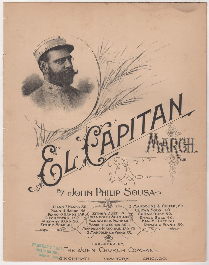 El Capitan March Antique Sheet Music by John Philip Sousa 1896