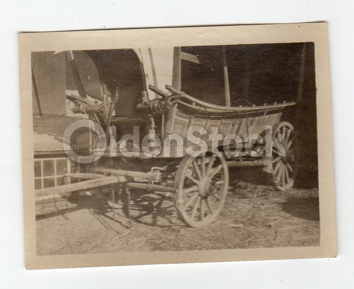 H. Haldeman Farm Antique Folk Art Hay Wagon Original Snapshot Photo 1918