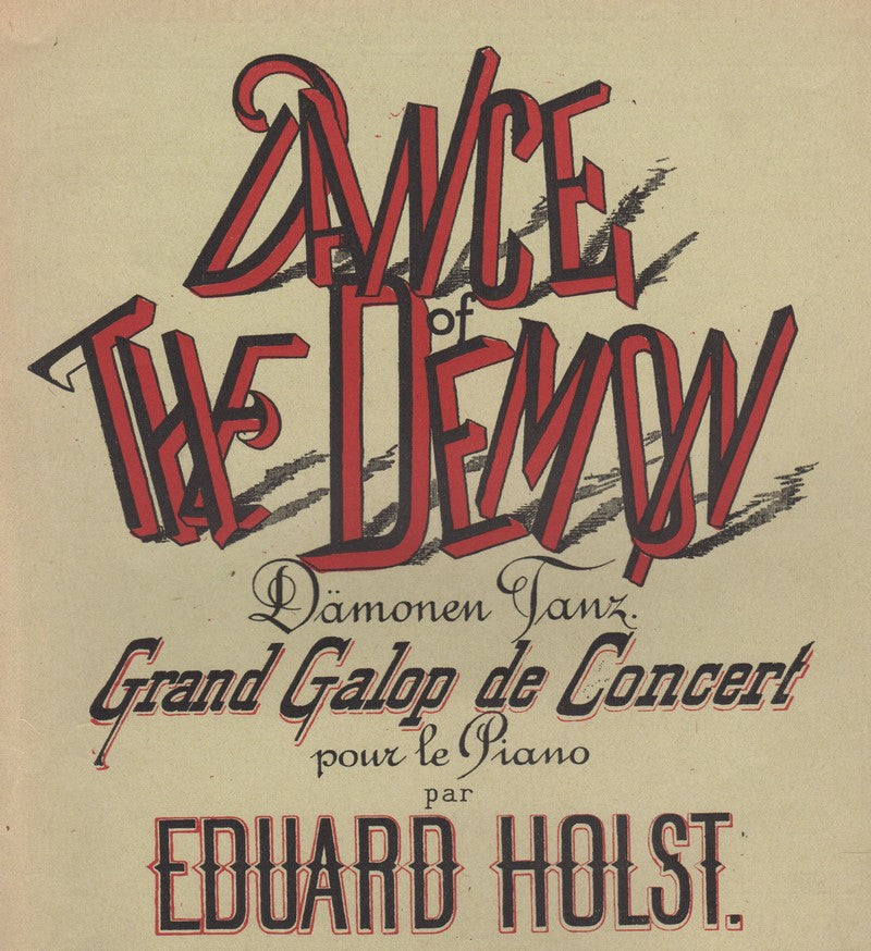 Dance of the Demon Galop Antique Sheet Music by Eduard Holst 1888