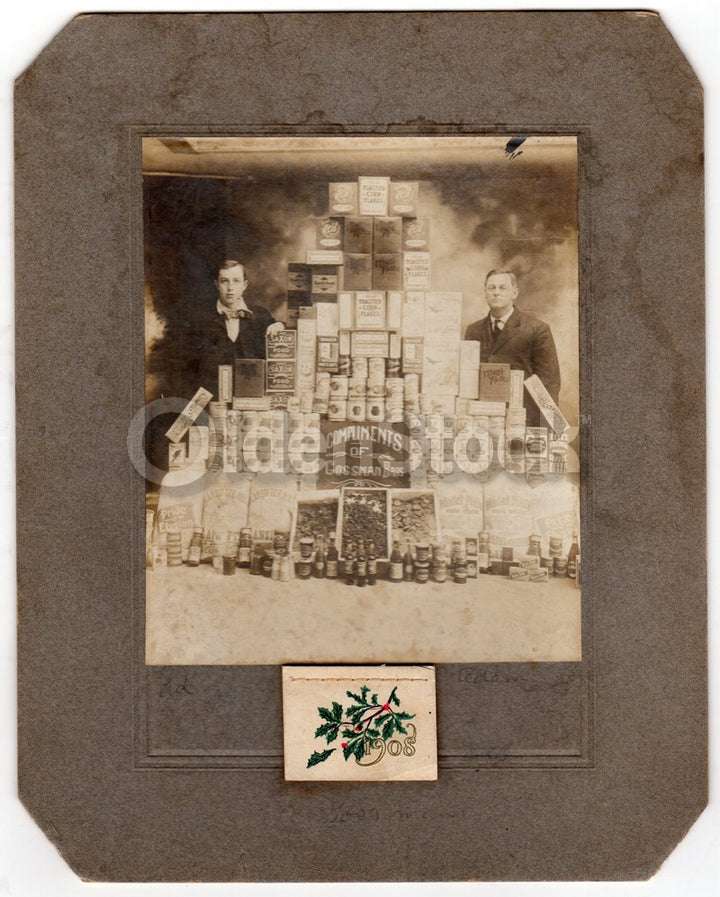 Gossman Bros General Store Lima Ohio Antique Advertising Photo on Board