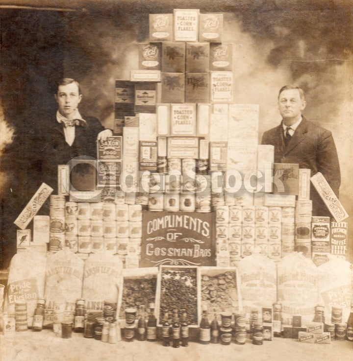 Gossman Bros General Store Lima Ohio Antique Advertising Photo on Board
