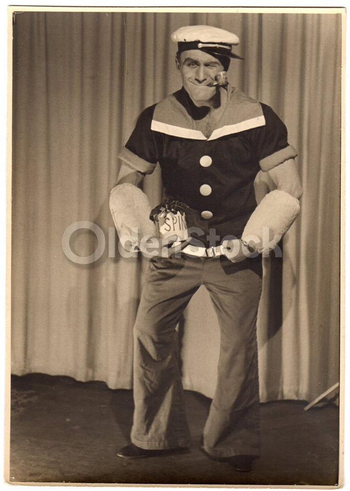 Popeye the Sailor Cartoon Theatre Stage Actor Vintage Studio Photo