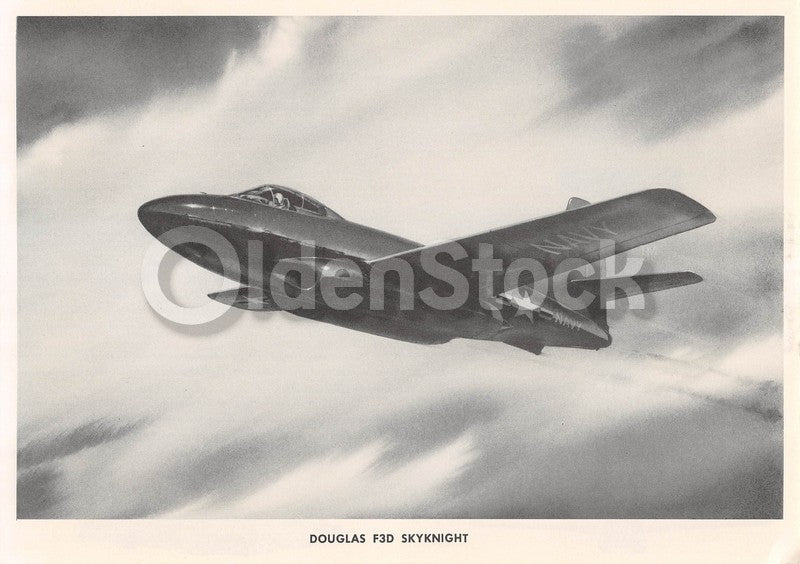 Douglas F3D Skyknight Navy Plane Vintage Aviation Spotters Photo Card