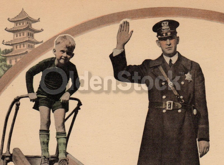 World Clothing Ethnic School Children Policeman Antique Graphic Art Educational Poster Card