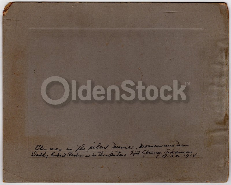 Movie Posse Cowboy Film Photo Hot Springs Arkansas 1913 Antique Set Scene Photo on Board