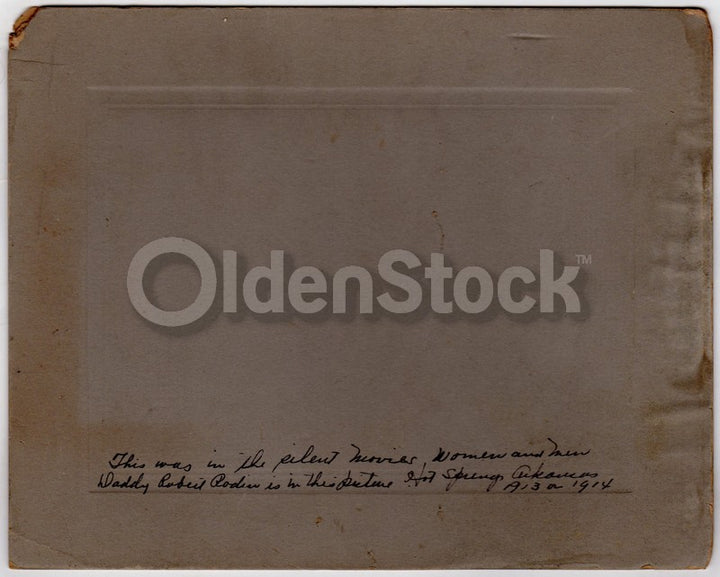 Movie Posse Cowboy Film Photo Hot Springs Arkansas 1913 Antique Set Scene Photo on Board