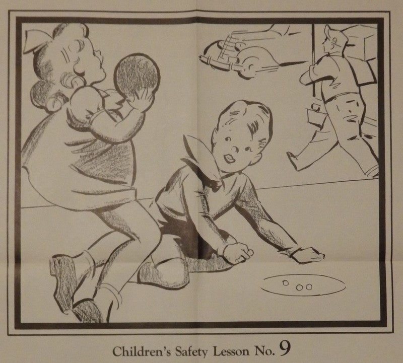 Street Stranger Safety Lumberman's Mutual Insurance Vintage Children's PSA Poster 1938