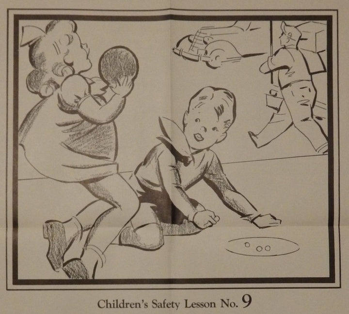 Street Stranger Safety Lumberman's Mutual Insurance Vintage Children's PSA Poster 1938