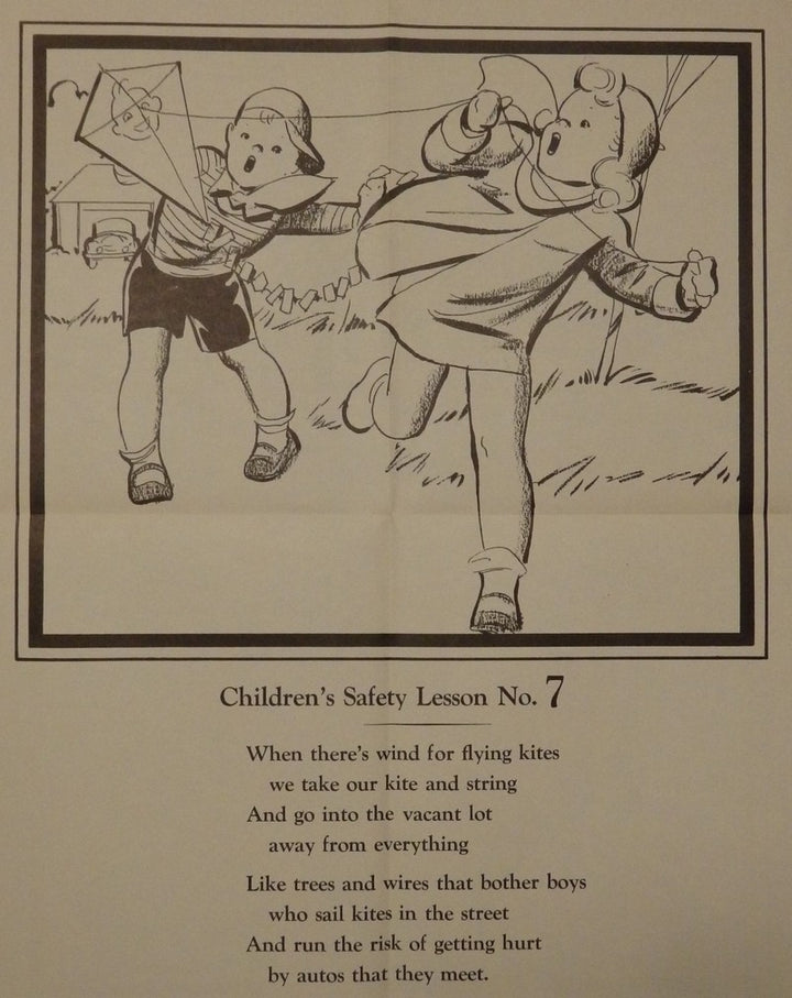Playing Outdoors Safety Lumberman's Mutual Insurance Vintage Children's PSA Poster 1938