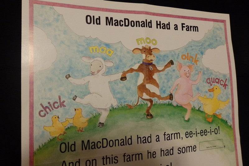 Old MacDonald had a Farm Vintage School Educational Song Poster