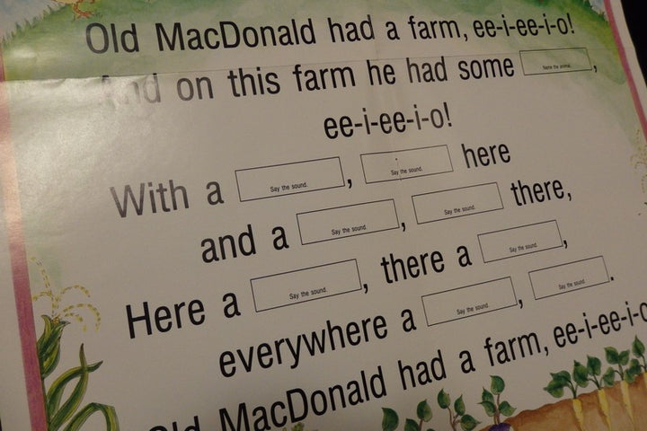 Old MacDonald had a Farm Vintage School Educational Song Poster