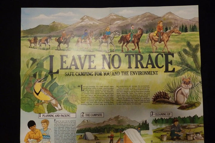 Leave No Trace Vintage Forestry Wildlife Recreation Educational Poster