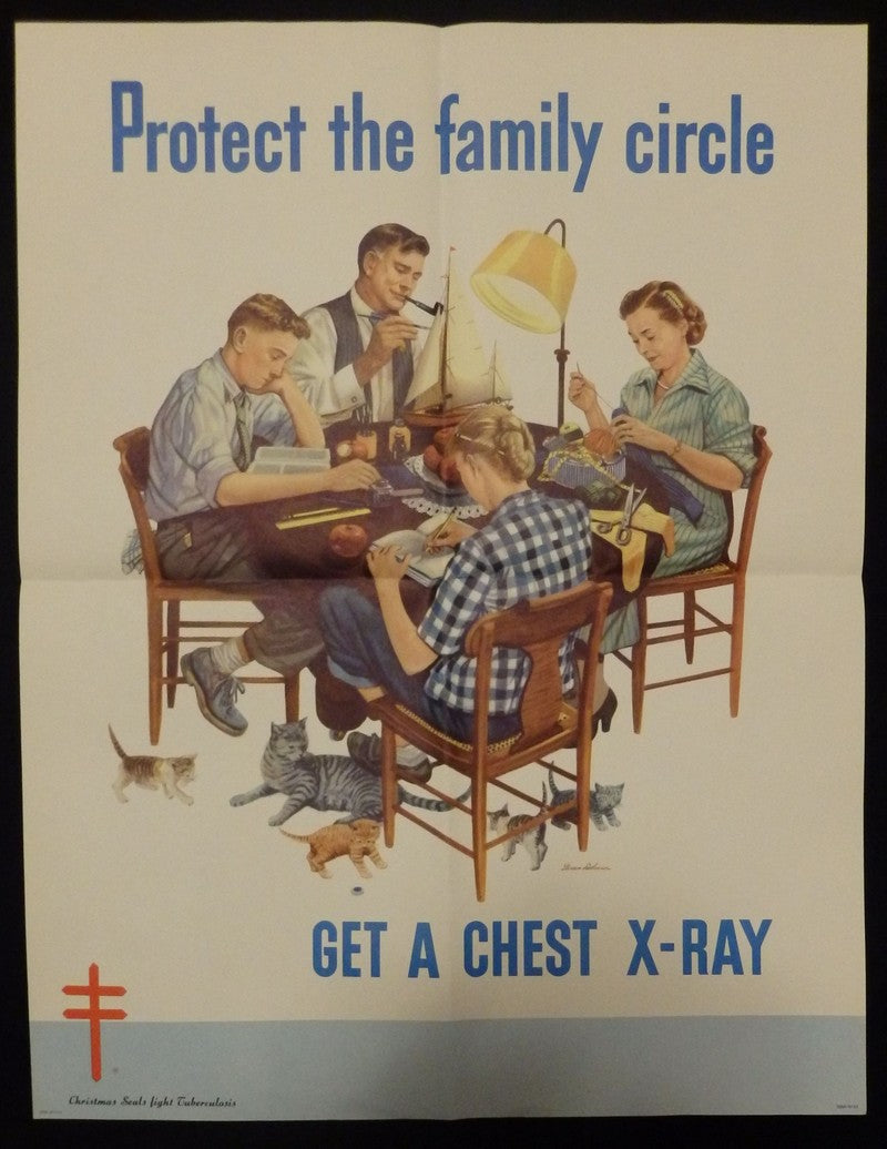 Stevan Dohanos Family Circle Vintage Tuberculosis Chest X-Ray Medical Poster