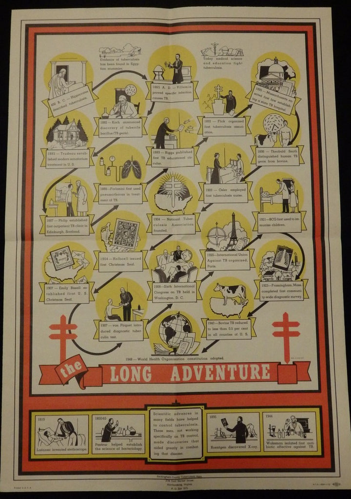 Tuberculosis Medical Advances Vintage 1950s Christmas Seals Educational Poster