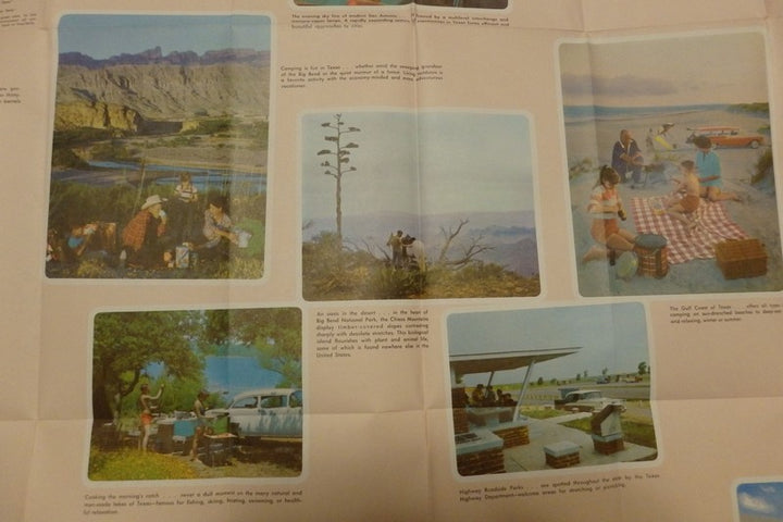 Texas Vacations Vintage 1950s Graphic Advertising Highways Map Poster