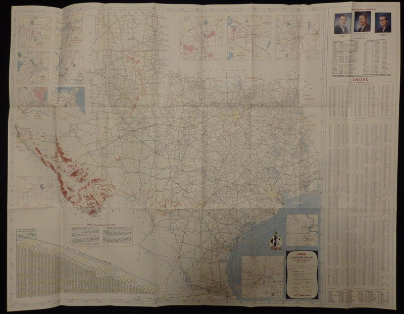 Texas Vacations Vintage 1950s Graphic Advertising Highways Map Poster