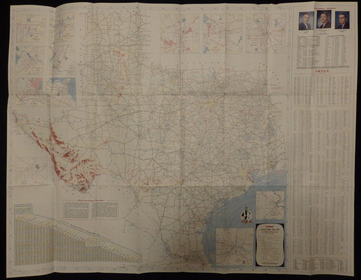 Texas Vacations Vintage 1950s Graphic Advertising Highways Map Poster