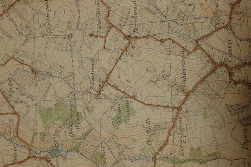 Alken Germany Beautiful Color 1930s Military Cartography Field Map