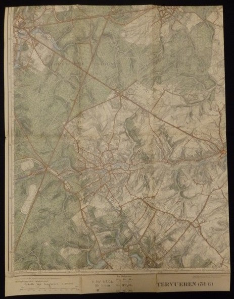 Tervueren Soignes Forest Belgium Beautiful 1930s Military Cartography Field Map