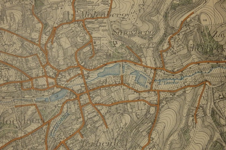 Tervueren Soignes Forest Belgium Beautiful 1930s Military Cartography Field Map