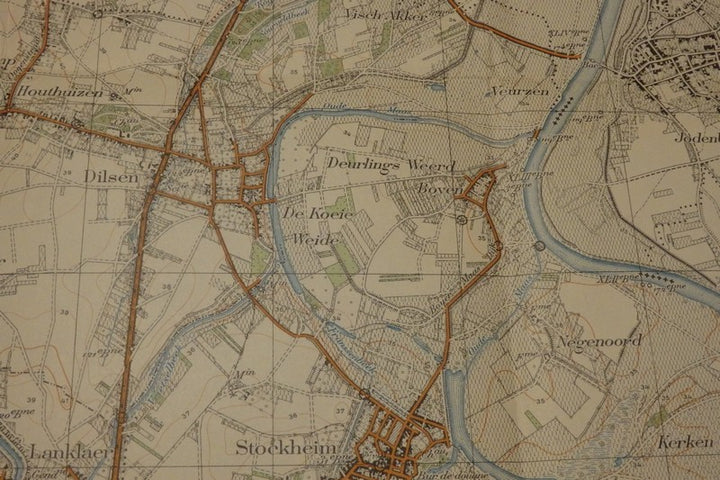 Stockheim Germany Beautiful 1930s Military Cartography Field Map