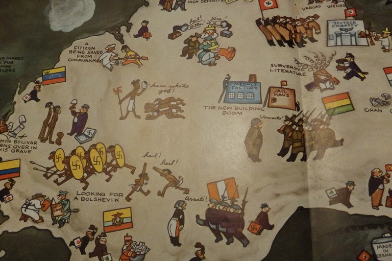 South America Axis Powers Vintage WWII Anti-Hitler Political Cartoon Print