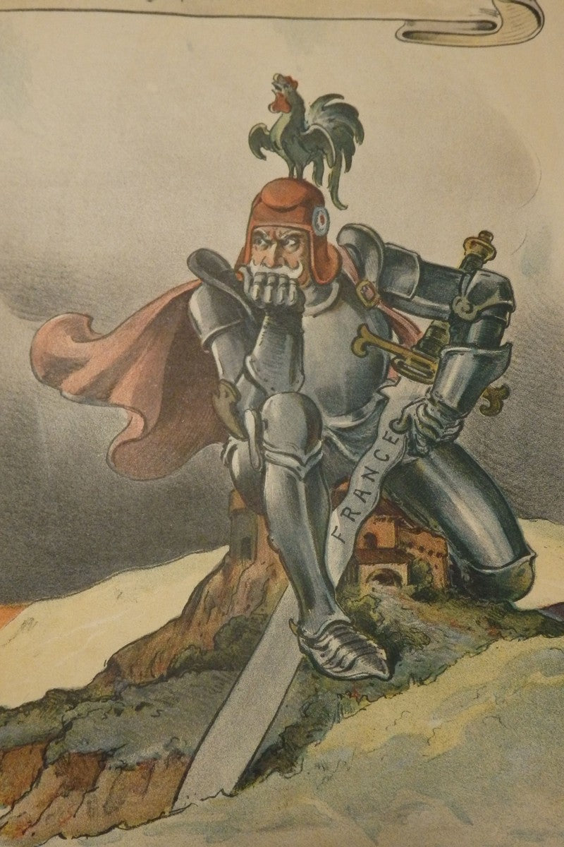 Germany versus France Antique Puck Magazine Political Cartoon Poster Print 1898