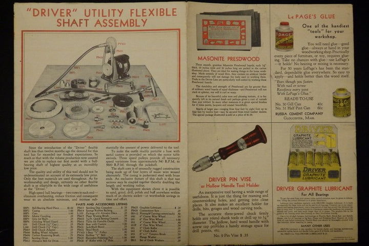 W. T. Grant Driver Home Workshop Power Tools Vintage 1930s Advertising Sales Poster