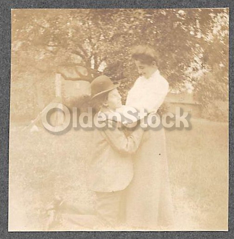 Lesbian Humor Photo Fun Antique Snapshots of Girl Lovers Crossdressing Play