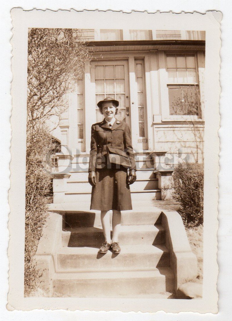 Waves Navy Hospital Woman in Uniform Vintage WWII Snapshot Photo