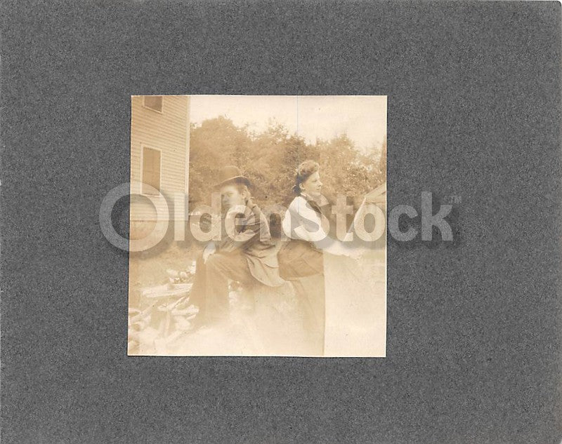 Lesbian Humor Photo Fun Antique Snapshots of Girl Lovers Crossdressing Play