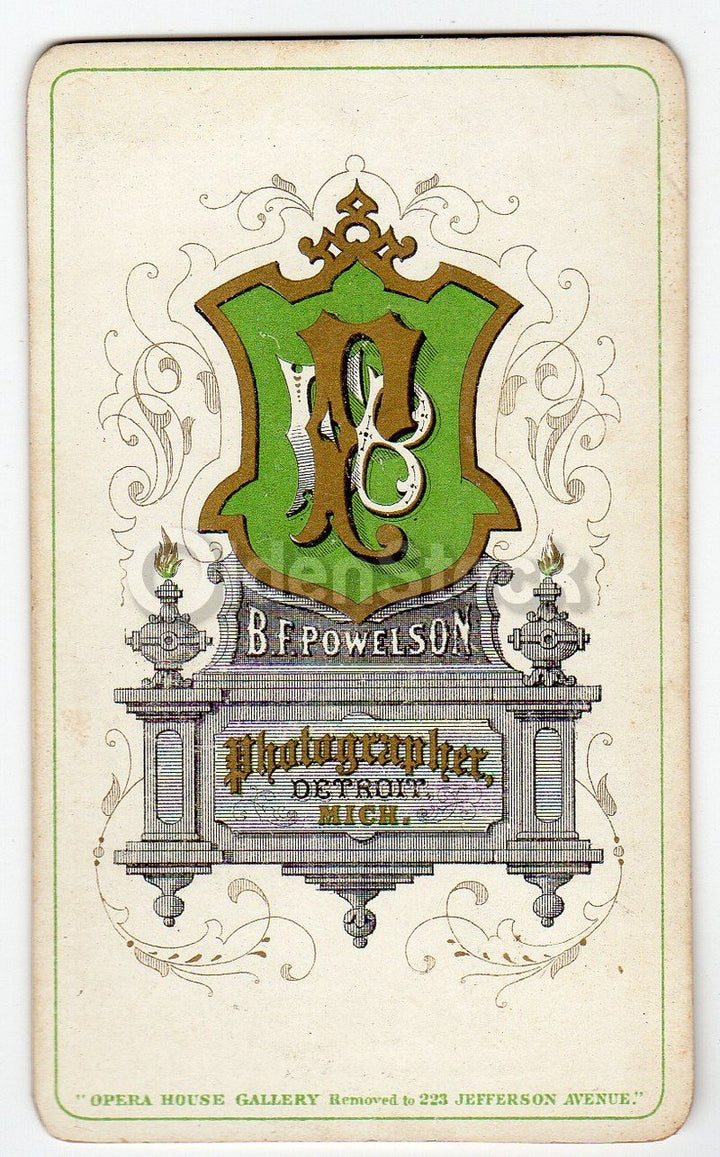 Lovely Young Woman with Fine Braids Detroit Michigan Antique CDV Photograph