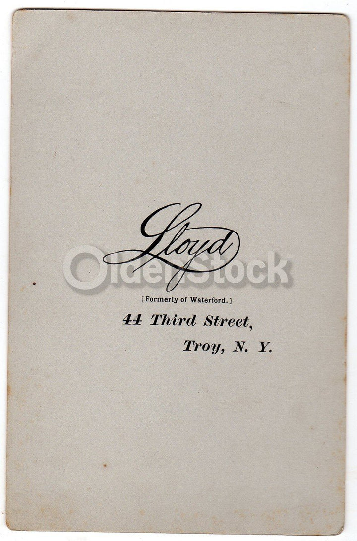 Young Woman with Ornate Jewelry & Hair Troy NY Antique Cabinet Photograph