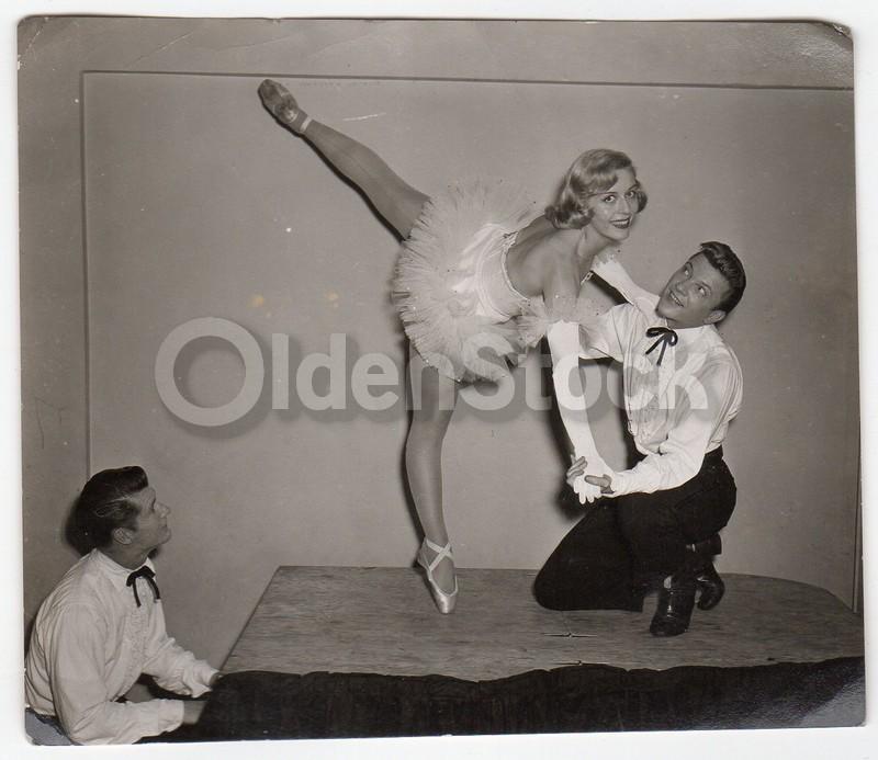 Ballroom Dancers on Cabaret Piano Vintage 1950s Dance Snapshot Photo