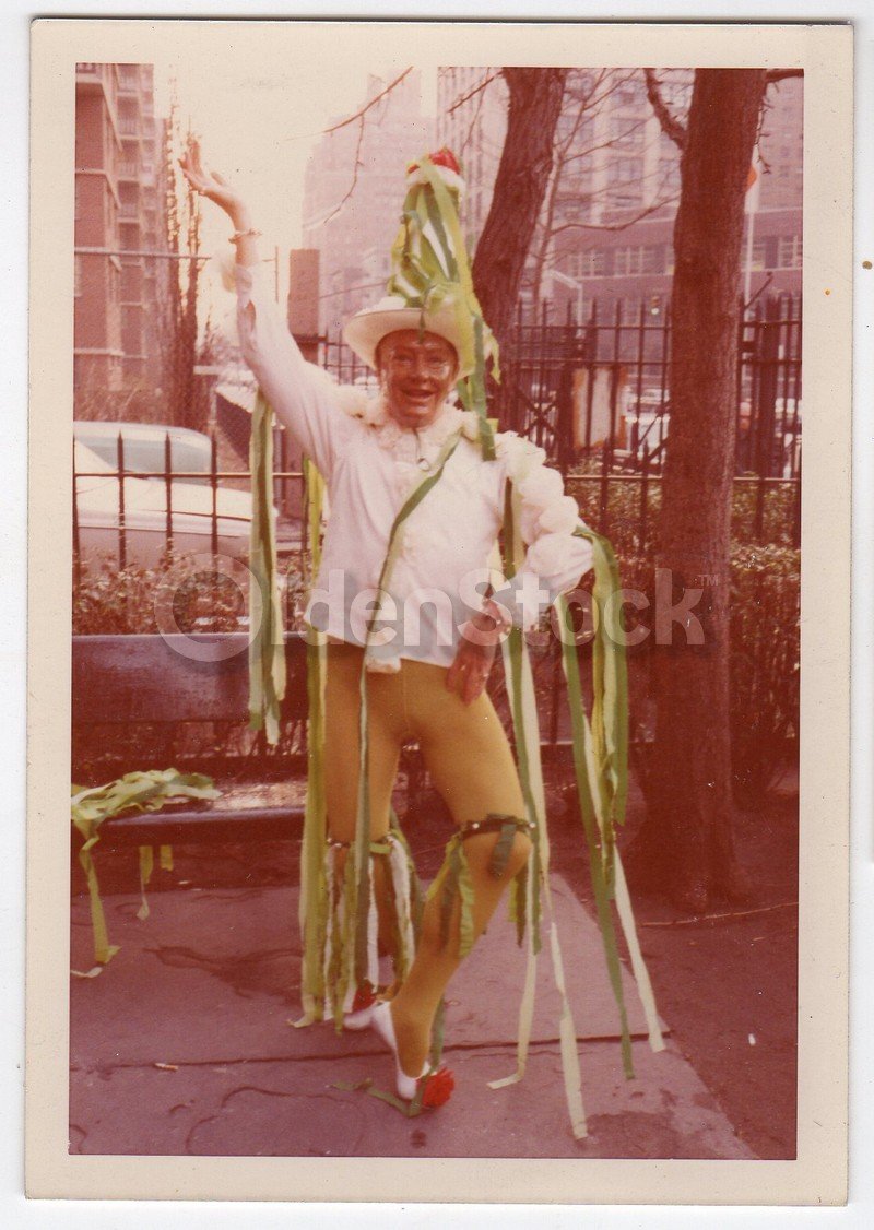 Mardi Gras Mummers Dancer Costume Vintage 1970s Snapshot Photo