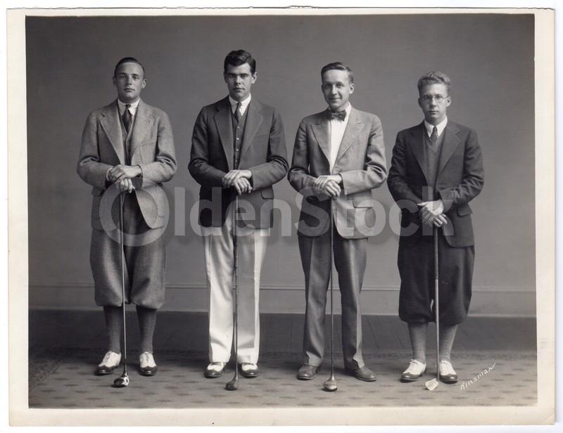 Suave Young Gentleman Golf Team Vintage 1930s Sports Team Photo