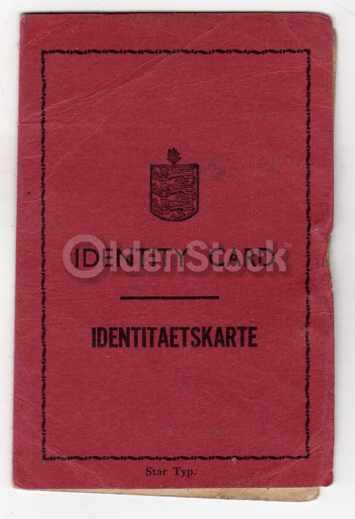 WWII German Occupied Channel Islands Original Vintage Guernsey Passport ID Card