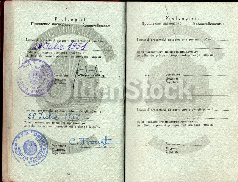 Matei Socor Romanian Jewish Communist Politician Diplomatic Passport Document
