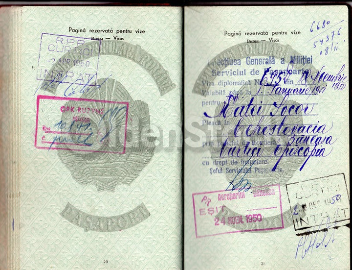 Matei Socor Romanian Jewish Communist Politician Diplomatic Passport Document