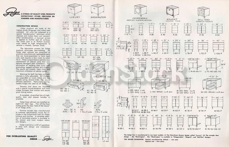 Galgo Steel Kitchen & Bath Cabinets Vintage 1960s Graphic Advertising Brochure