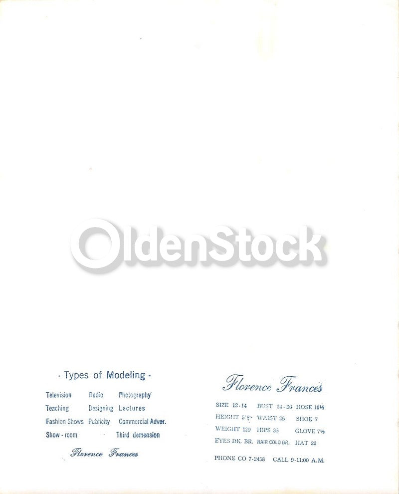 Lovely Boston Fashion Model Vintage 1950s Nurse Scientist Modeling Headshots Photo