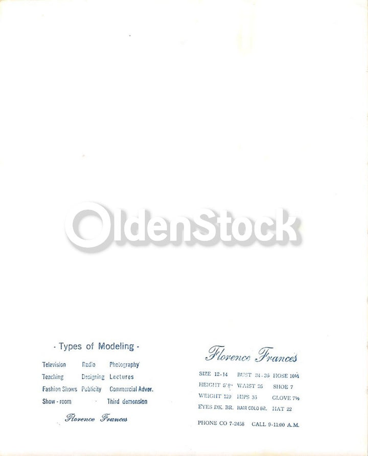 Lovely Boston Fashion Model Vintage 1950s Nurse Scientist Modeling Headshots Photo