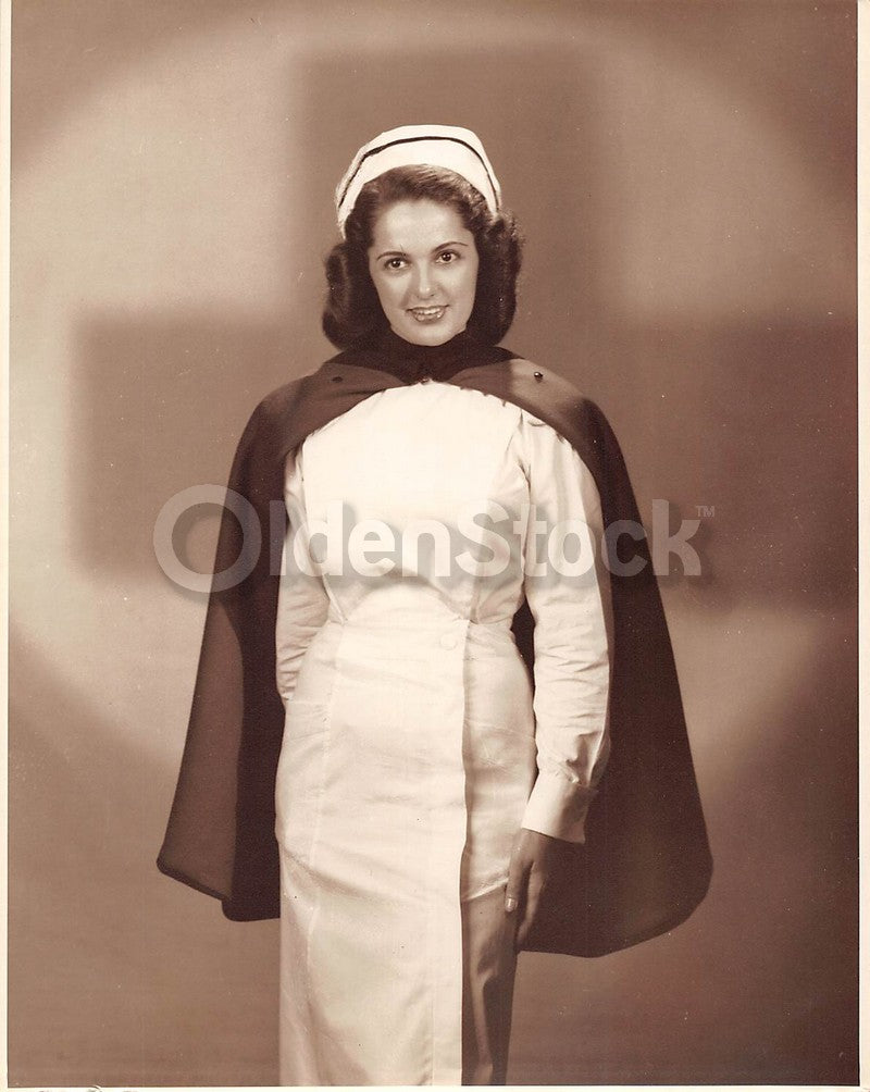 Lovely Boston Fashion Model Vintage 1950s WWII Red Cross Nurse Modeling Photo