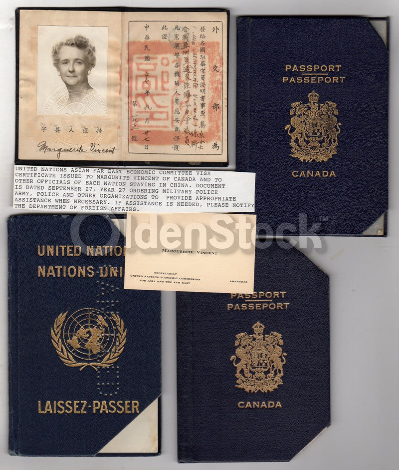 United Nations Employee 1940s & 50s - Canada Shanghai China Italy France Siam