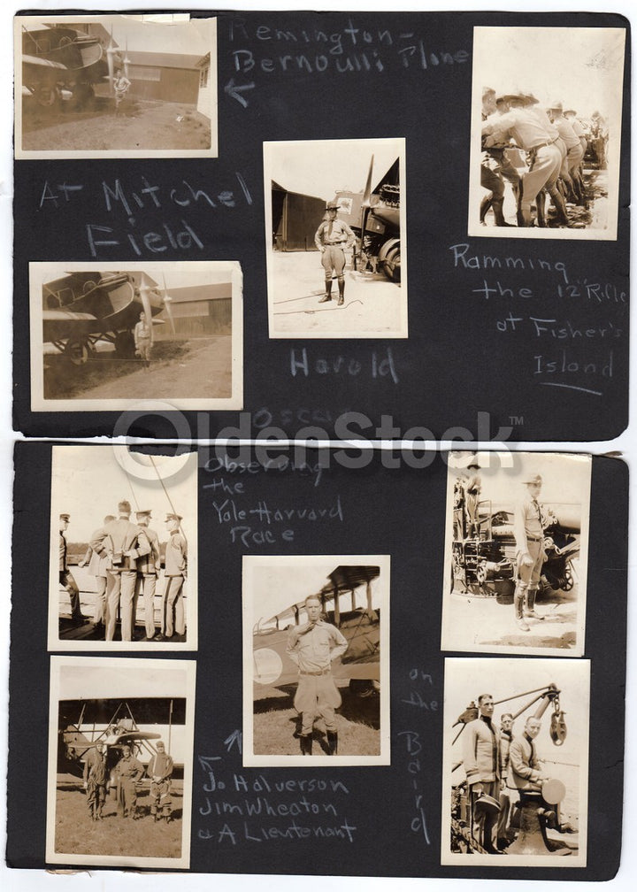 WWI West Point Cadet Pilots Airco DH4 & Burnelli RB-1 Antique Snapshot Photos