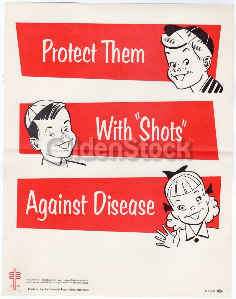 Tuberculosis Shots Vintage Kids Educational Public Health Advertising Poster