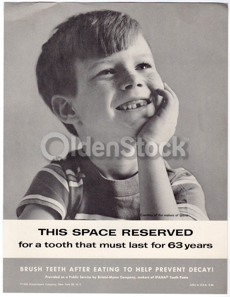 Ipana Toothpaste Vintage Bristol Myers Dental Health PSA Poster